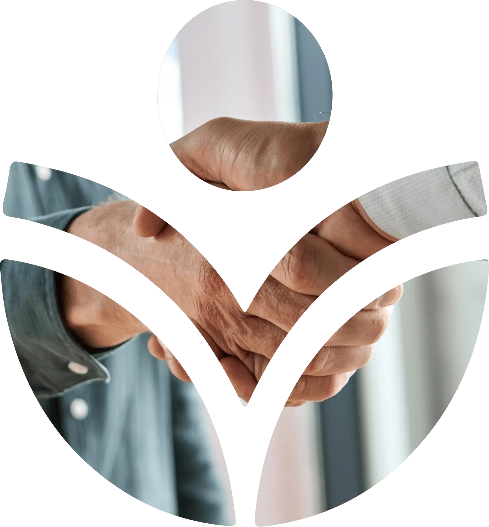 A recruiter and a renewable energy project manager shaking hands on a deal.